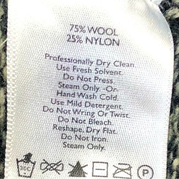 Eddie Bauer cardigan wool blend sweater black cream shawl neck button down M - Picture 8 of 8